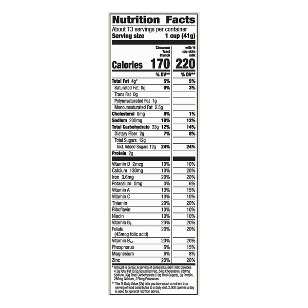 Discover the Cinnamon Toast Crunch Nutrition Label and What It Means